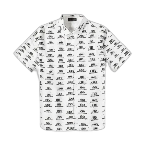 Balenciaga Short-Sleeve Oversized Shirt 'White/Black'