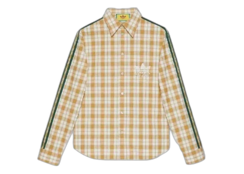 Gucci x adidas Long Sleeves Plain Cotton Logo Shirt White/Yellow/Green