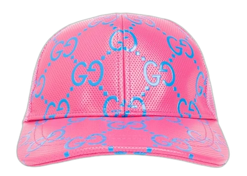 Gucci GG Monogram Print Trucker Cap Pink/Blue