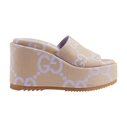 Gucci Platform Sandal 'Jumbo GG - Beige Lapis' (Women's)