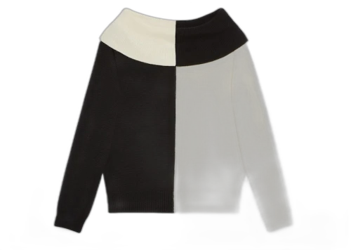 Gucci Chunky Wool Bicolor Sweater Black/White
