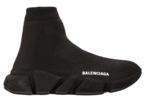 Balenciaga Speed Full Knit Black White Logo