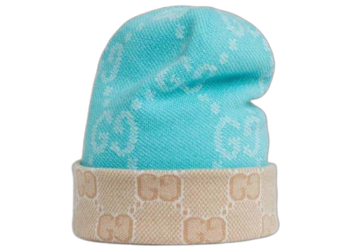 Gucci Reversible GG wool Beanie Light Blue