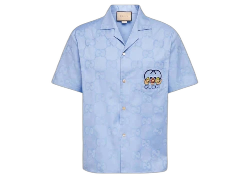 Gucci Kawaii Aloha Logo Shirt Blue