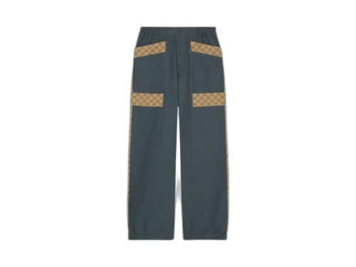 Gucci GG Cotton Canvas Trousers Dark Grey