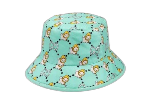 Gucci GG Animal Print Bucket Hat Light Blue