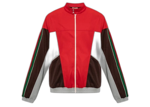 Gucci Color Block Zip Up Jacket Red/Green/Brown