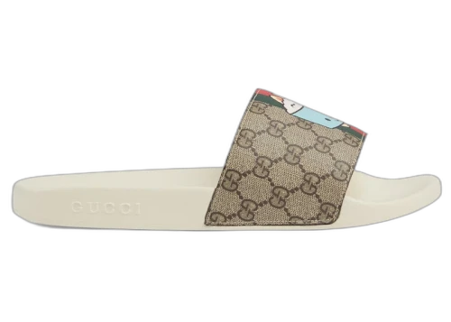 Gucci Animal Web Slides Beige