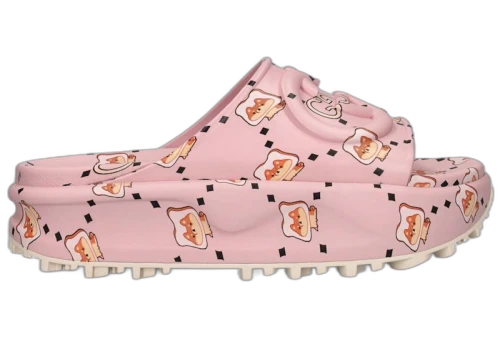 Gucci GG Animal Print Rubber Slide Pink (Women's)
