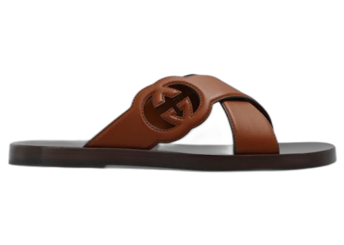 Gucci Interlocking G Slide Sandal Brown