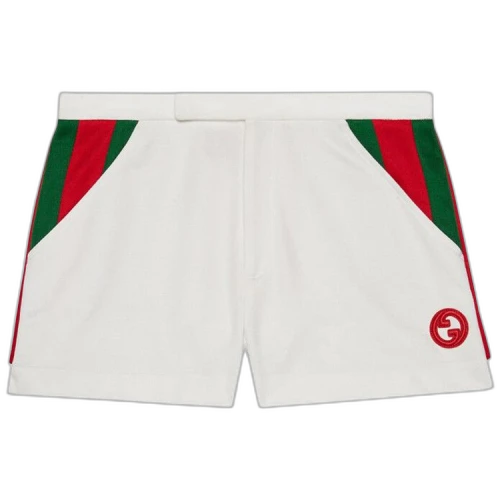 Gucci Jersey Shorts With Web Stripe 'White'