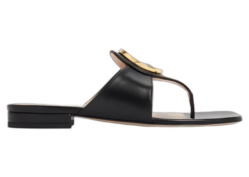 Gucci Blondie Thong Leather Sandals Black (Women's)
