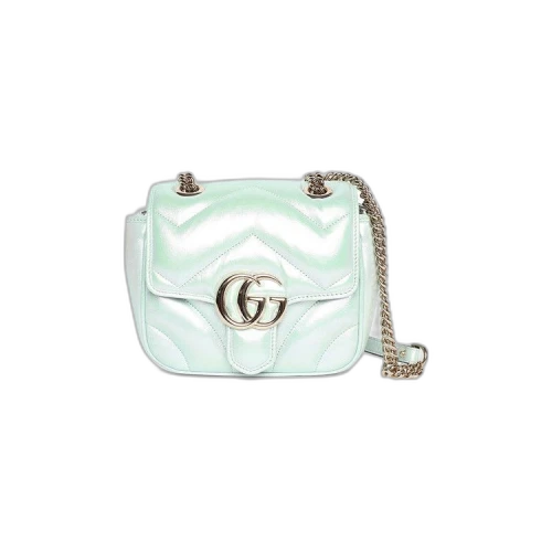Gucci Marmont Mini Shoulder Bag 'Iridescent Salvy Green'