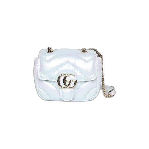 Gucci Marmont Mini Shoulder Bag 'Iridescent Snow Light Blue'
