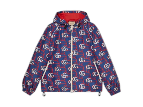 Gucci GG Monogram Supreme Jacket Blue Red White