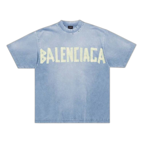 Balenciaga Tape Type Medium Fit T-Shirt 'Faded Blue'