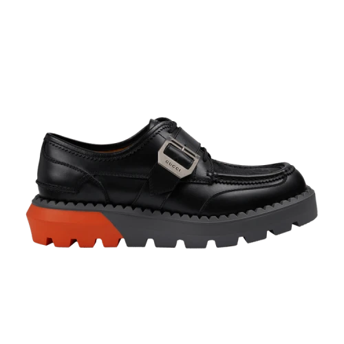 Gucci Lace Up Shoe 'Buckle - Black Orange'