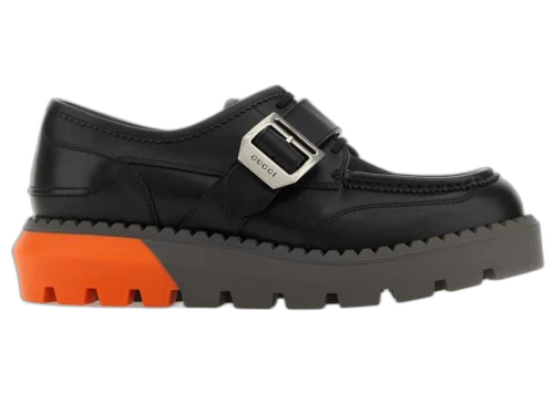 Gucci Lace Up Shoe Buckle Black Orange