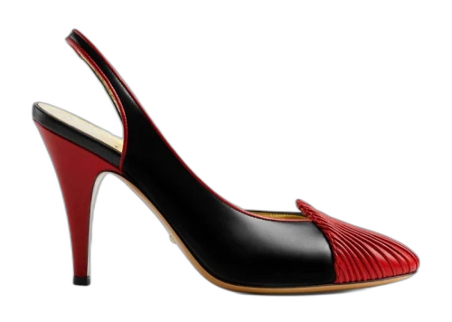 Gucci 95 Slingback Leather Pumps Black Red (Women's)