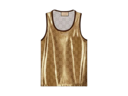 Gucci GG Technical Jersey Tank Top Gold