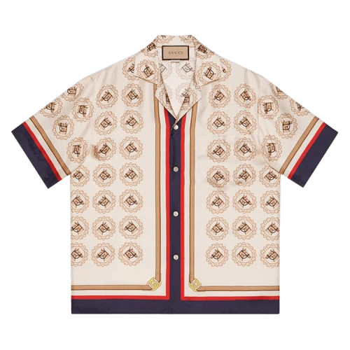 Gucci Equestrian Print Shirt 'Ivory/Gold/Multicolor'