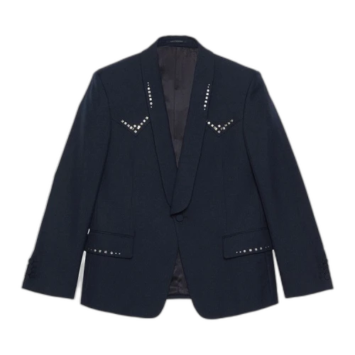 Gucci Wool Twill Jacket With Crystal Embroidery 'Ink/Mix'