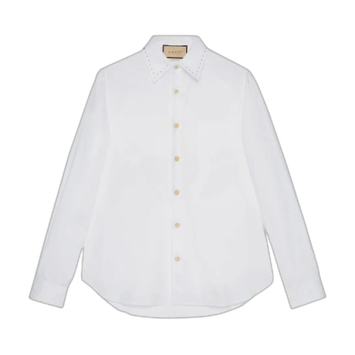 Gucci Oxford Shirt With Crystal Embroidery 'White/Mix'