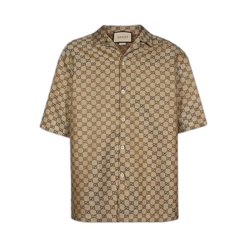 Gucci GG Linen Shirt 'Camel/Ebony'