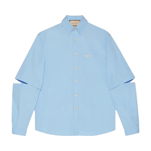 Gucci Embroidery Poplin Shirt 'Sky Blue'
