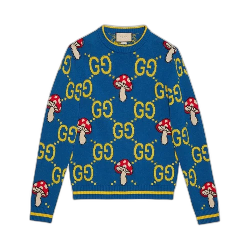 Gucci GG Wool Sweater 'Bluette/Multicolor'