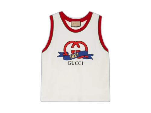 Gucci Interlocking G 1921 Print Tank Top White