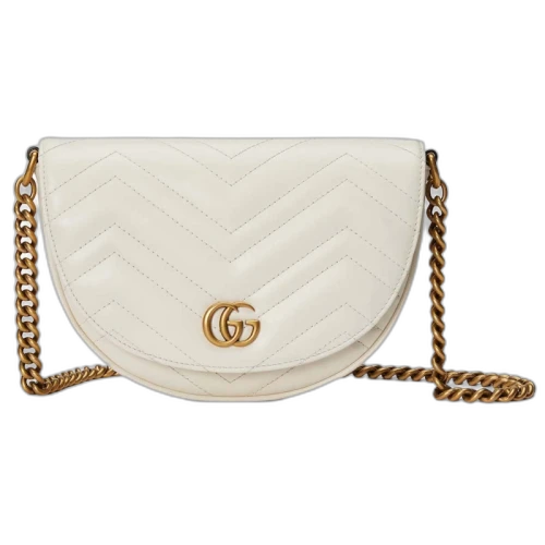 Gucci GG Marmont Matelasse Chain Mini Bag White