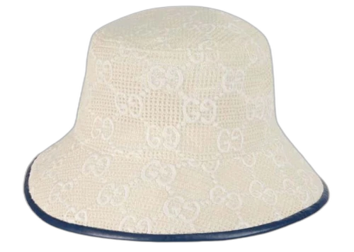 Gucci GG Embroidered Bucket Hat White