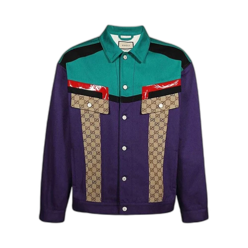 Gucci GG Supreme Colour Block Jacket 'Grape Purple'