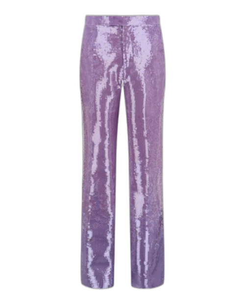 Gucci Sequin Straight-Leg Pants Purple