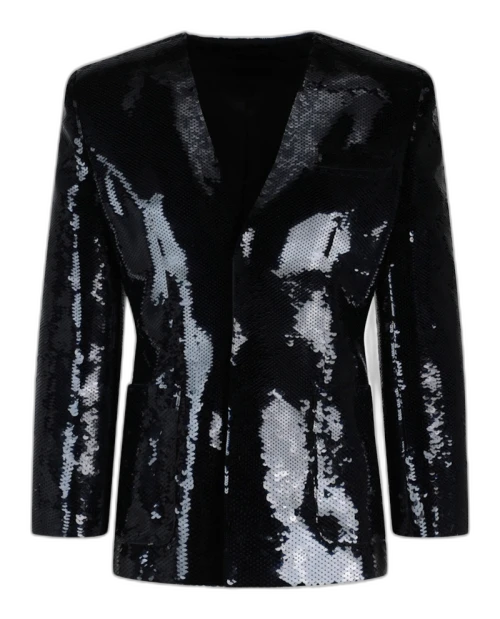 Gucci Sequin Blazer Blue