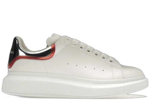 Alexander McQueen Oversized White Silver Red Metallic