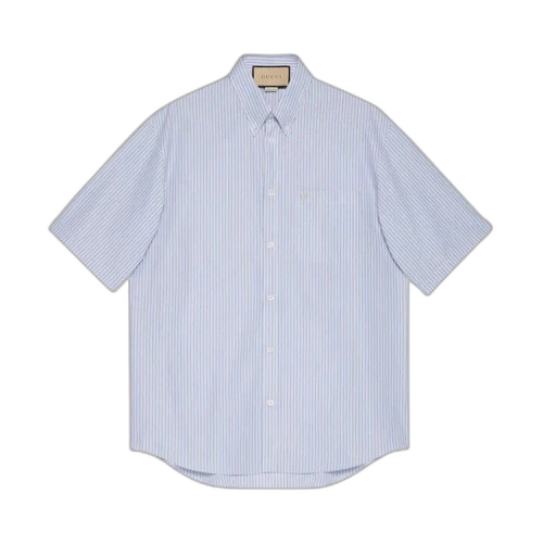 Gucci Short-Sleeve Panelled Shirt 'Light Blue'