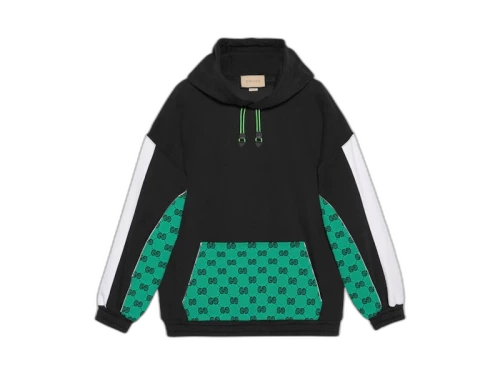 Gucci Monogram Logo Hoodie Black/Green
