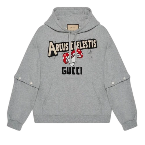 Gucci Embroidered Hoodie 'Medium Grey'