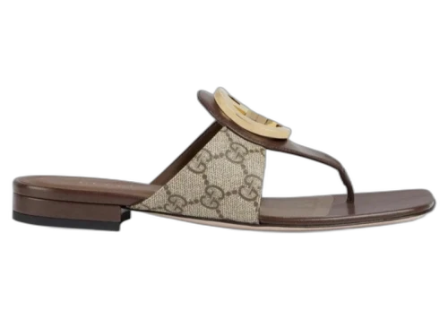 Gucci Blondie Thong Canvas Sandals Ebony (Women's)