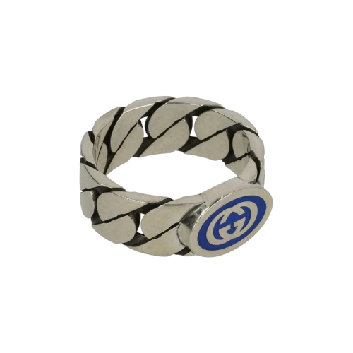 Gucci Silver Gucci Interlocking G Ring Silver