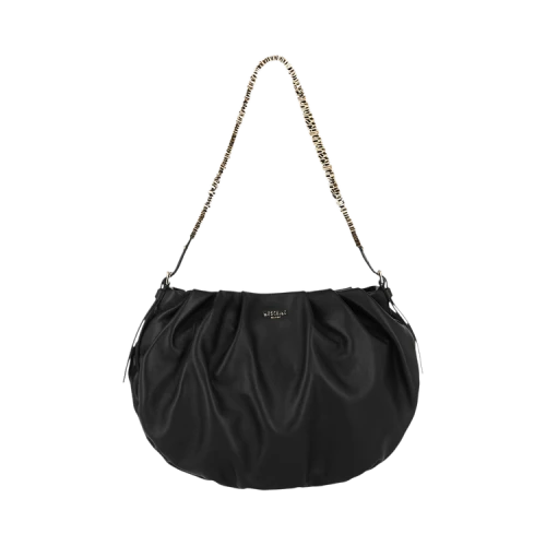 Moschino Mini Lettering Laminated Shoulder Bag Black