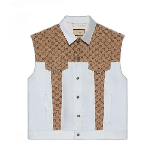 Gucci Washed Organic Denim Vest 'Light Blue'