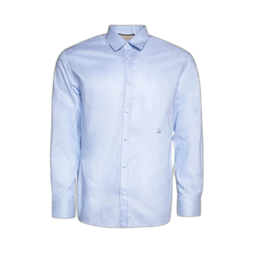 Gucci Boxy Logo Embroidered Shirt 'Baby Blue'