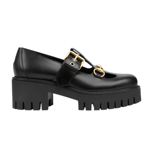 Gucci Lug Horsebit 30mm Platform Loafer 'Black' (Women's)