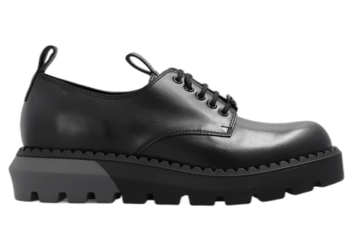 Gucci Leather Lace-up Shoes Black Grey