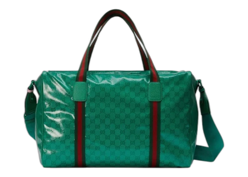 Gucci Large Duffle Bag with Web Green