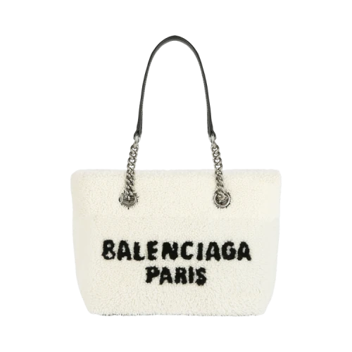 Balenciaga Women's Shearling Duty Free Tote Natural