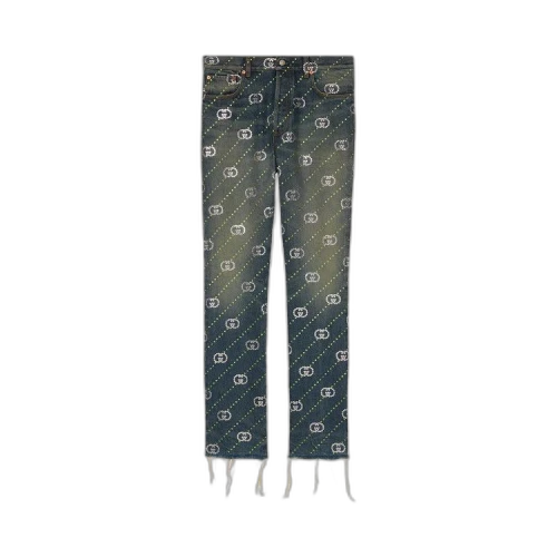 Gucci Crystal Interlocking G Denim Pant 'Blue/Mix'